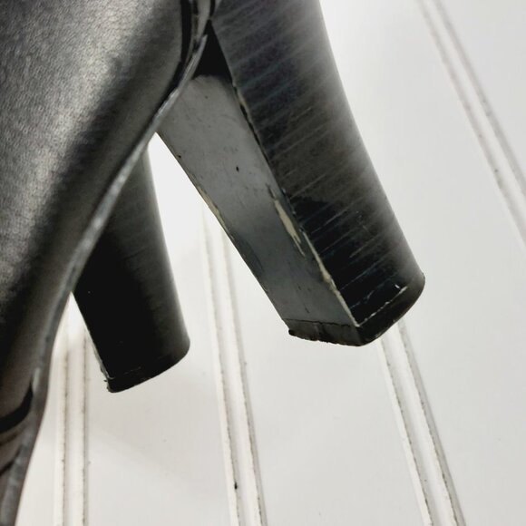 Laura Ashley Black Leather Selma Heeled Ankle / Mid Calf Boots with Buckle H712 - Picture 9 of 13